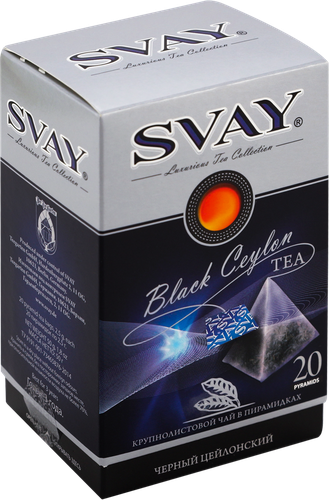 

Чай черный Svay Black Ceylon, 20 пирамидок x 2.5 г