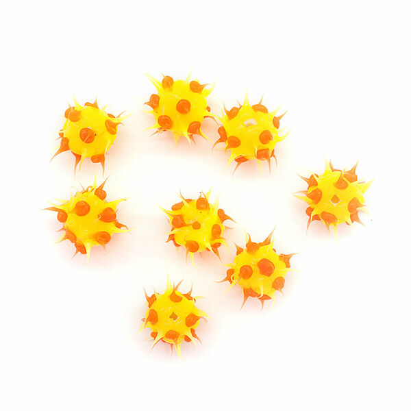 Бусины резиновые с шипами RUB0001C, 12 мм, 8 шт/уп, Astra&Craft(02 желтый/оранжевый)