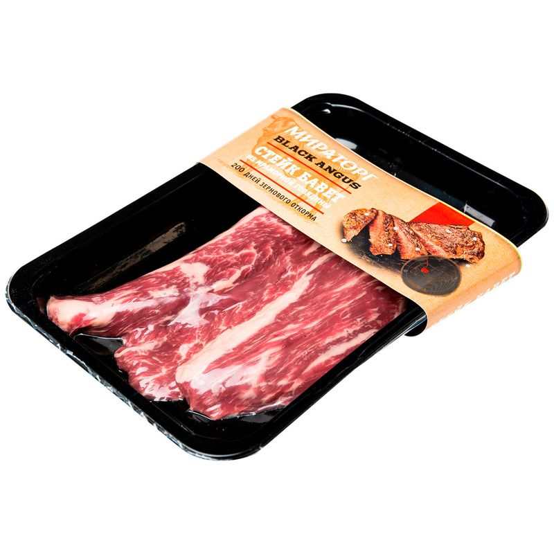 

Стейк из мраморной говядины Мираторг Black Angus Бавет бескостный 310 г