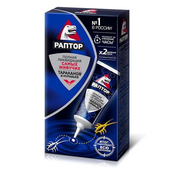Гель Раптор от тараканов и муравьев 75 мл