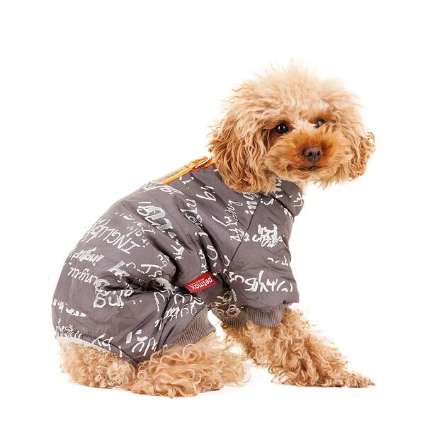 Комбинезон для собак с буквами XL серый (унисекс)