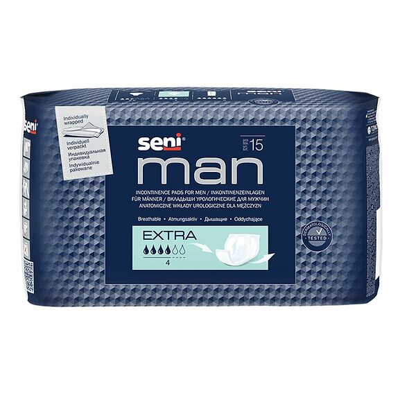 Вкладыши урологические Seni Man 15 шт extra впитывающие