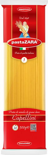 

Макароны Pasta Zara Capellini №1 группа А высший сорт 500 г
