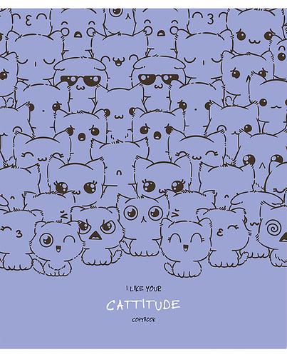 Тетрадь MESHU Cat wave А5, 48 листов, в клетку, дизайн в ассортименте