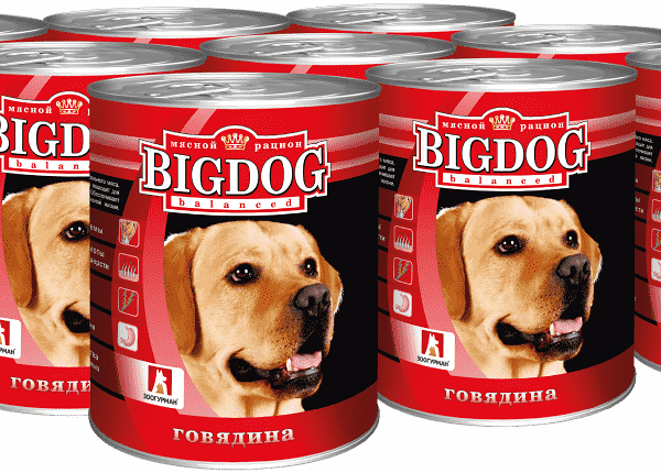 Корм для собак ЗООГУРМАН Big Dog Говядина конс. (упаковка - 9 шт)