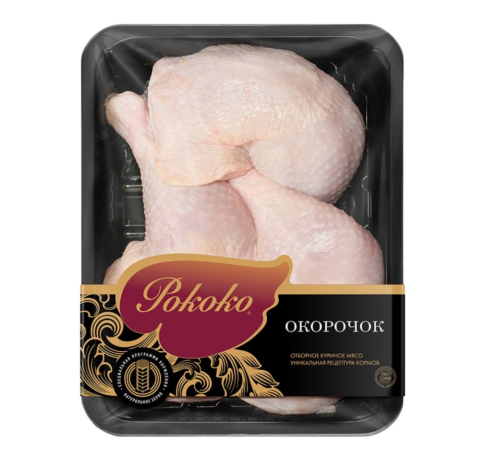 

Окорочок цыплёнка-бройлера Рококо с кожей 900 г