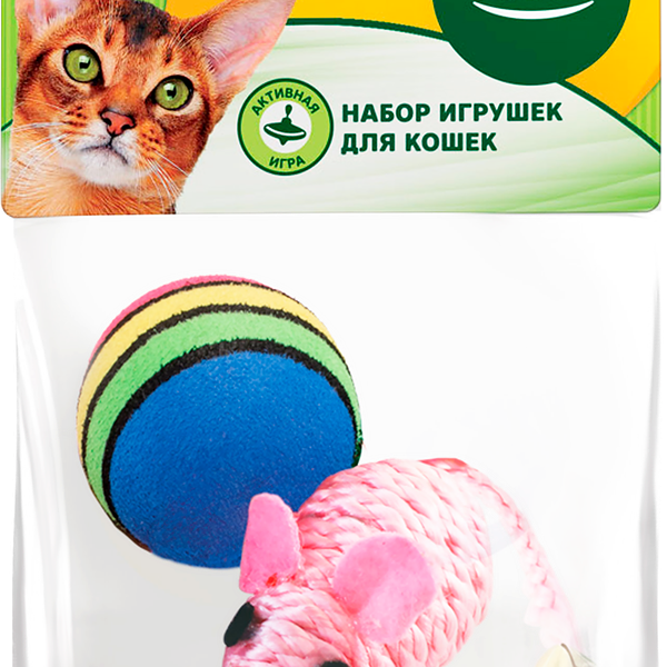 Набор игрушек для кошек TRIOL Активная игра Мяч и мышь