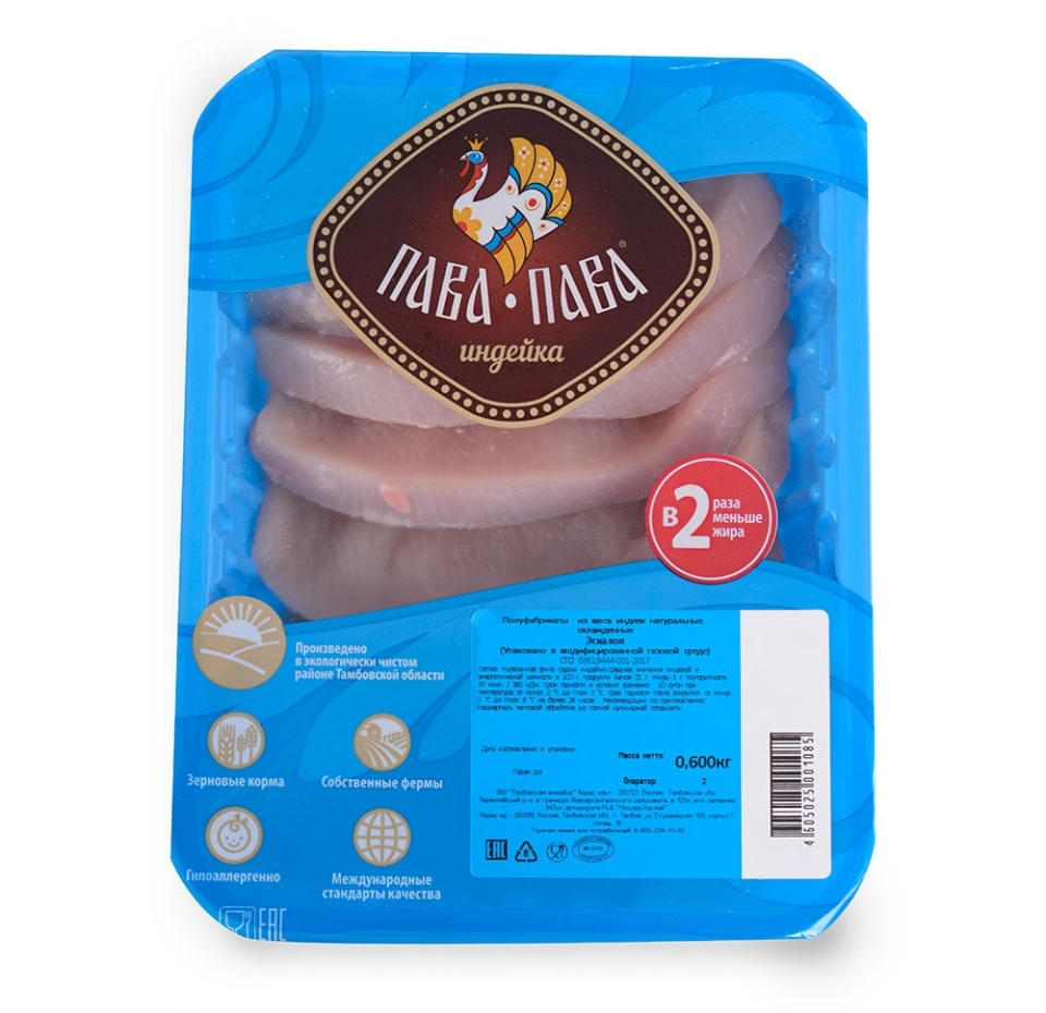 

Эскалоп из индейки Пава-Пава 0,6кг, Россия