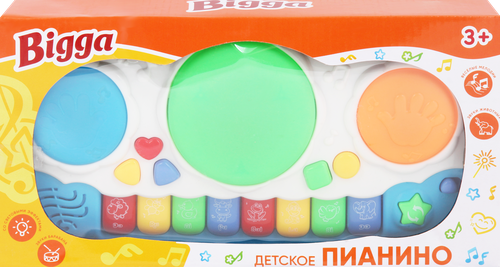 

Игрушка Bigga детское пианино со световыми и звуковыми эффектами