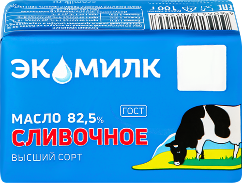 

Масло сливочное Экомилк 82.5% 100 г