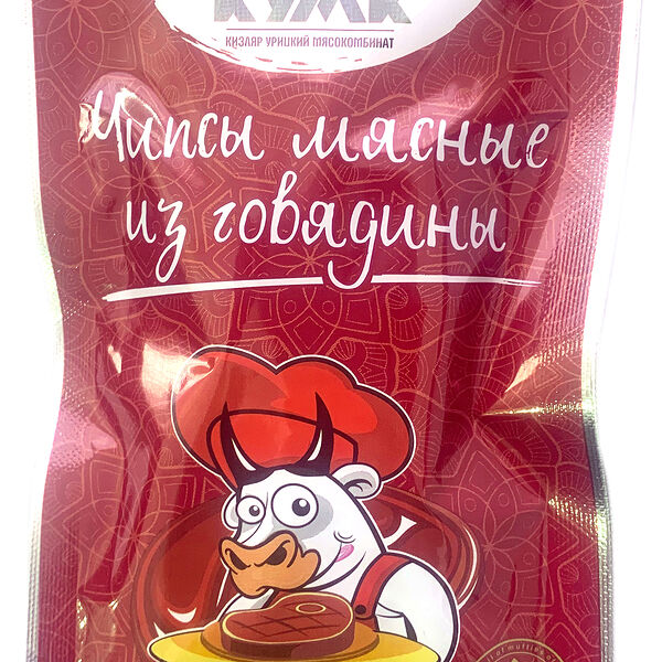 Мясные чипсы Кизляр Урицкий МК из говядины сырокопченые