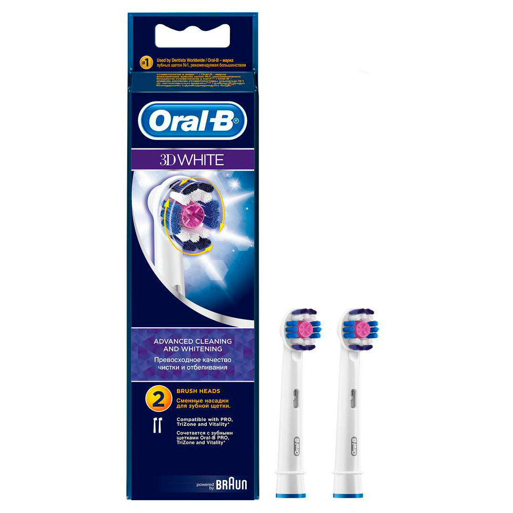 

Насадки Oral-B 3D White CleanMaximiser для электрической зубной щетки 2 шт.