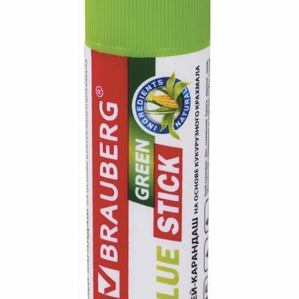 Клей-карандаш Brauberg Green, 15 г