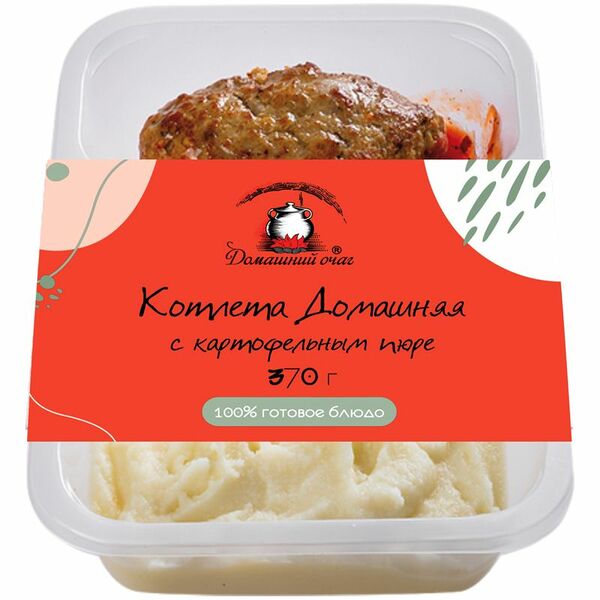 Котлета Домашний очаг Домашняя с картофельным пюре