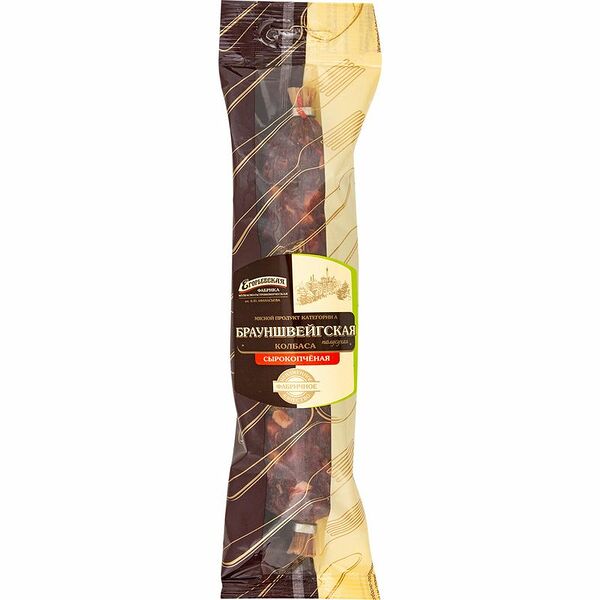 Колбаса сырокопчёная Егорьевская КГФ Брауншвейгская высший сорт, вес