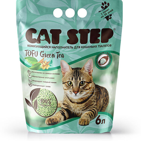 Наполнитель для кошачьих туалетов Cat Step Tofu Green Tea