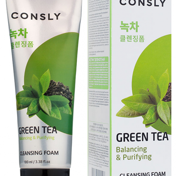 Пенка для умывания Consly Балансирующая кремовая с экстрактом зеленого чая