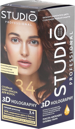 

Крем-краска для волос 3D holography 3.4 Горький Шоколад 115 мл