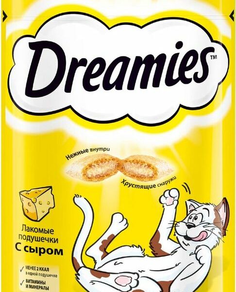 Лакомство Dreamies С сыром подушечки для взрослых кошек 60г