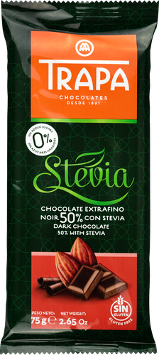 

Шоколад темный Trapa 50% какао, со стевией 75 г