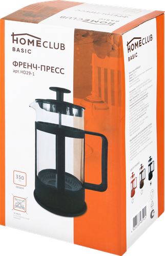 

Френч-пресс HOMECLUB 350мл, цвет в ассортименте