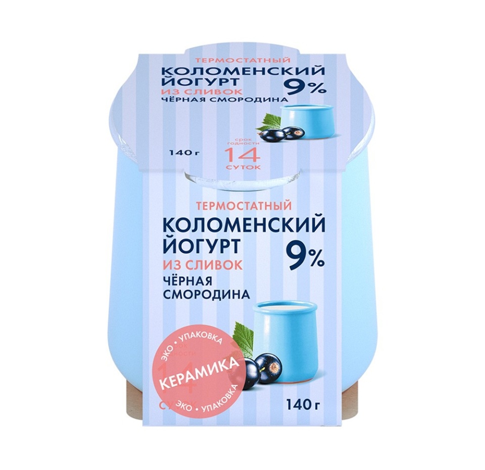 

Йогурт термостатный Коломенский из сливок черная смородина 9% 140 г