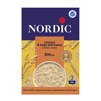 Хлопья NORDIC 4 вида зерновых