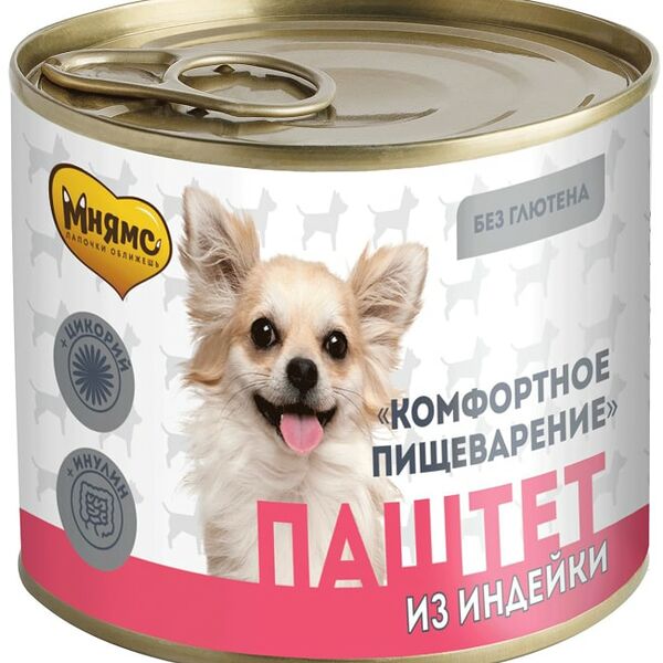 Корм для собак Мнямс Комфортное Пищеварение Паштет из индейки 200г
