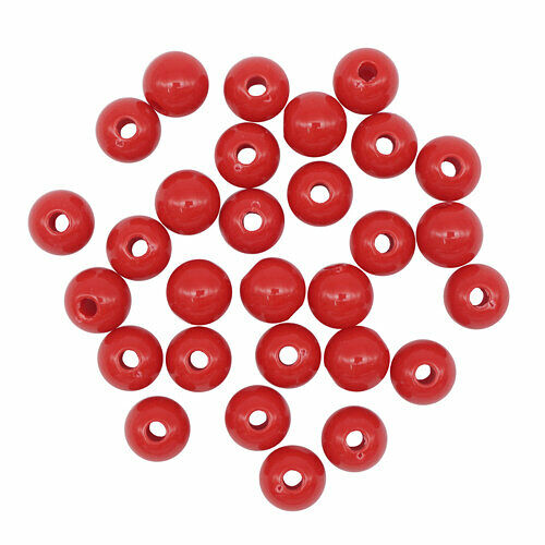 Бусины глянцевые, пластик, 8мм 15гр (50+/-3шт), Astra&Craft(37# красный)
