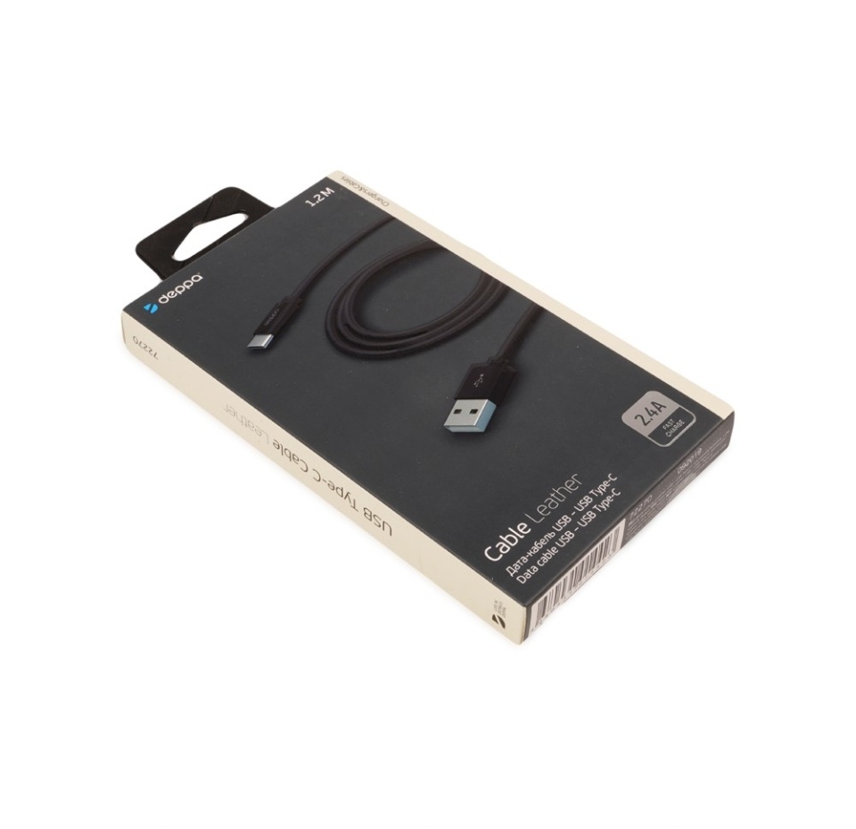 

Кабель USB2.0-Type C 1.2m черный Deppa (72270) алюминий/экокожа