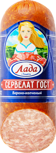 Колбаса копчено-вареная ЛАДА Сервелат ГОСТ