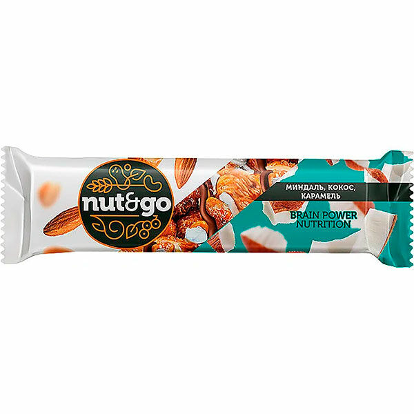Батончик Nut&Go миндаль кокос карамель