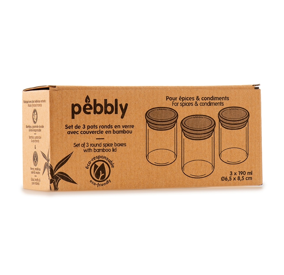 

Набор контейнеров для специй Pebbly 190 мл 3 шт.