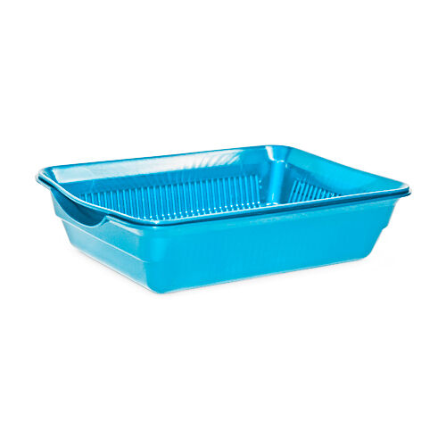 Туалет для кошек HOMECAT Atlantis с сеткой голубой перламутр 36х25.5х9 см