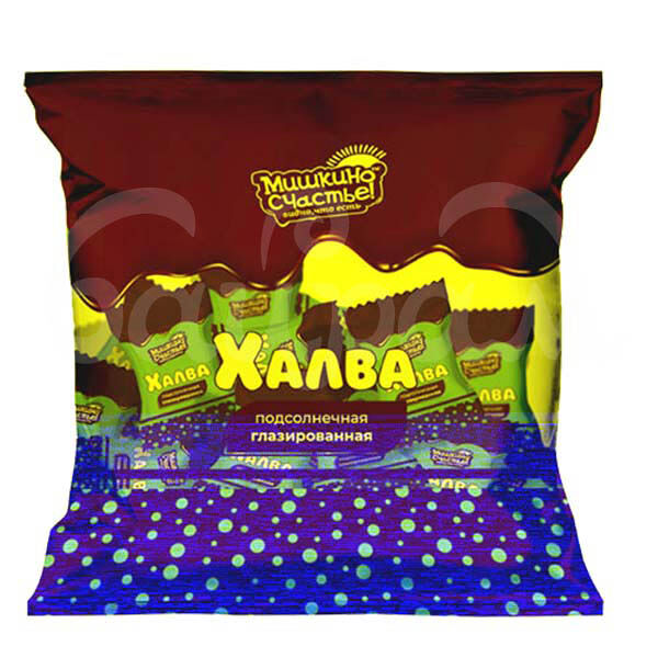 Халва подсолнечная Мишкино Счастье 240гр Глазированная пакет