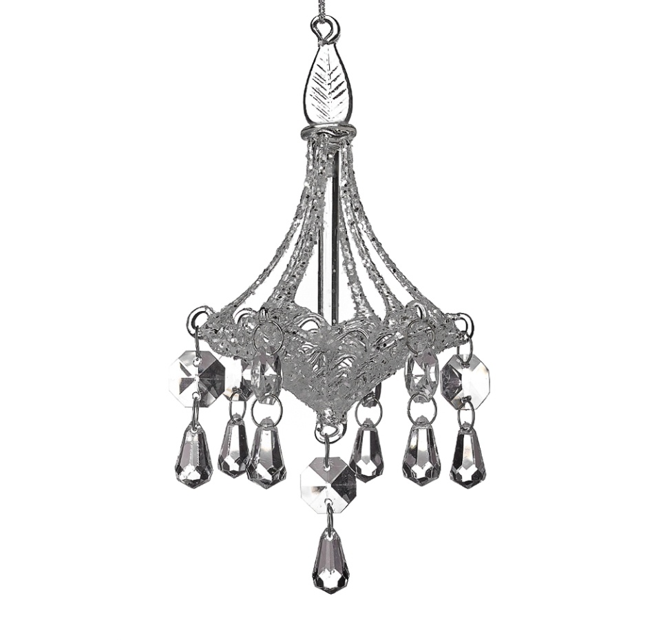 

Игрушка для елки Yancheng Shiny «Коллекция Праздник» Люстра прозрачная блестящая 16см, стекло, Китай