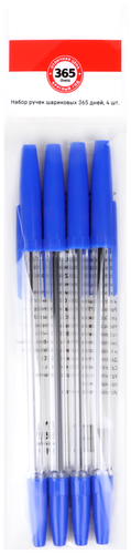 

Набор шариковых ручек 365 ДНЕЙ, синий, 4 шт