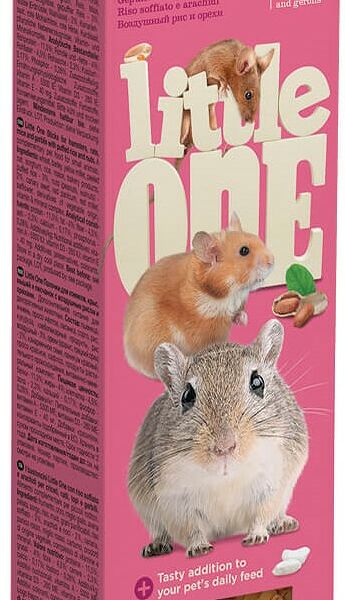 Палочки для хомяков, крыс, мышей и песчанок Little One 2 шт Воздушный рис и орехи 110 г