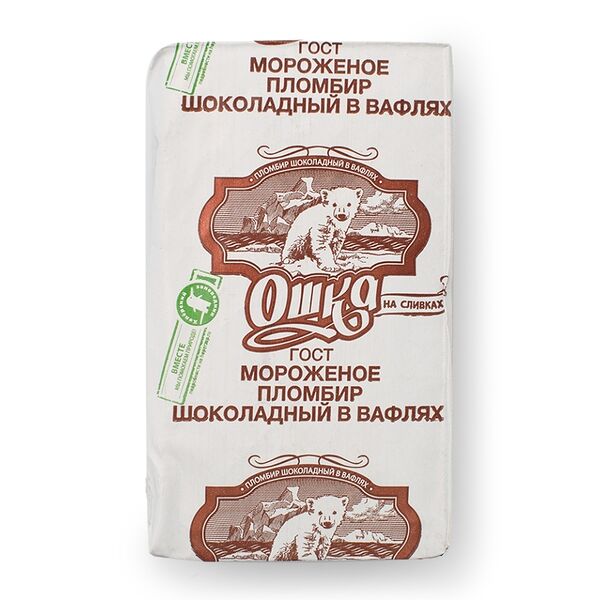 Мороженое пломбир Ошка шоколадный брикет