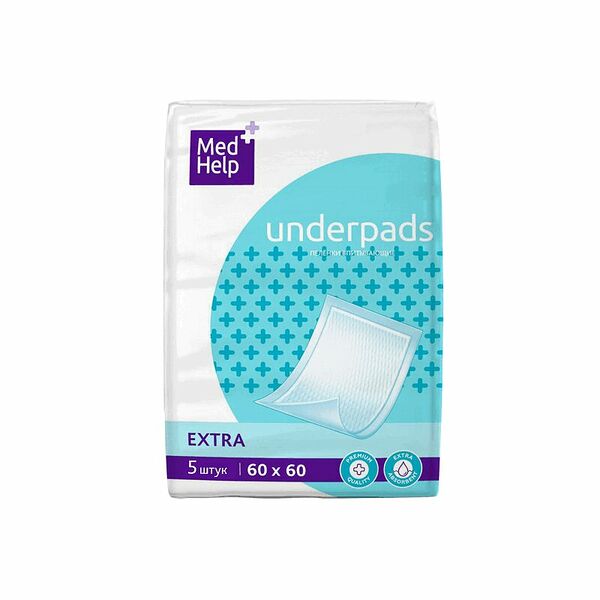 Пеленки MedHelp 5 шт 60 x 60 см размер Extra впитывающие