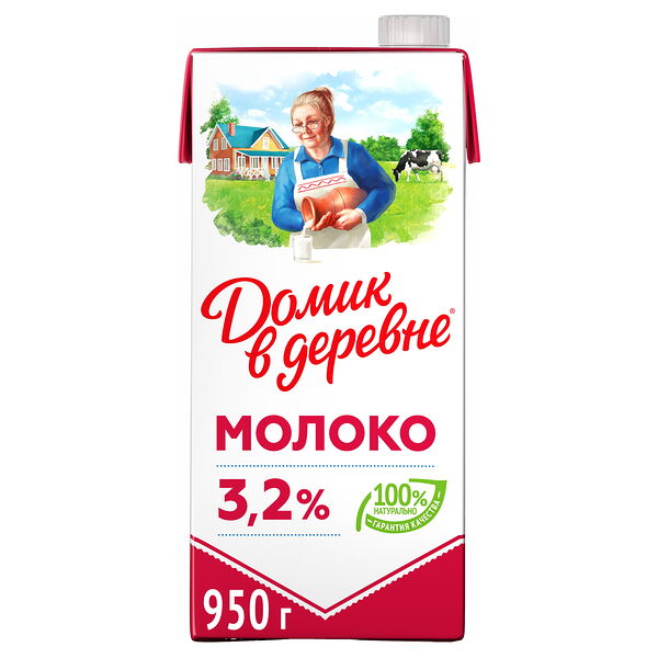 Молоко ультрапастеризованное Домик в деревне 3,2%