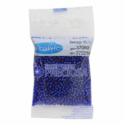 (37080) 331-19001-10/0 Бисер прозрачный с серебр.центром 10/0, круг.отв., 20гр Preciosa,шт