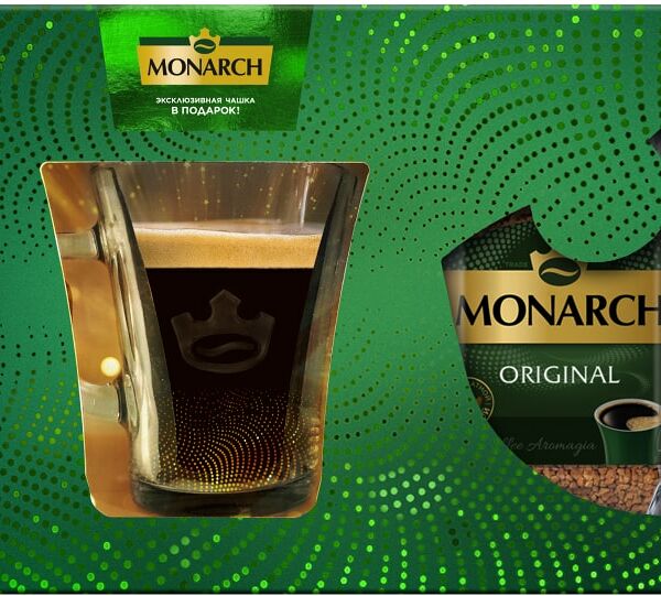 Подарочный набор Monarch Original Кофе растворимый 95г + чашка