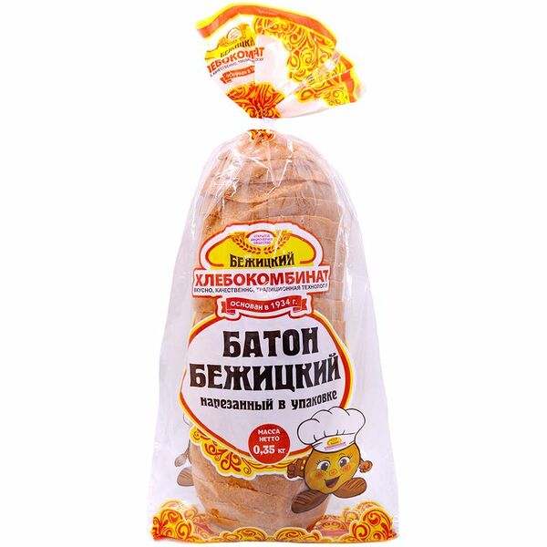 Батон Бежицкий хлебокомбинат Бежицкий нарезанный