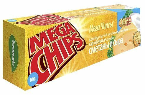 Мега чипсы картофельные Mega Chips со вкусом Сметаны и сыра