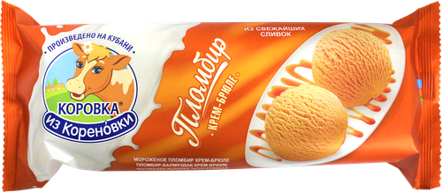 

Мороженое пломбир Коровка из Кореновки Крем-брюле из свежайших сливок 400 г