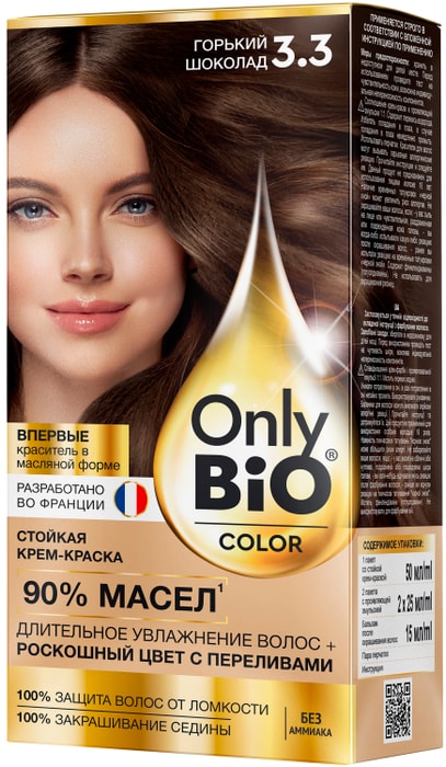 

Краска для волос Only Bio Color 3.3 Горький шоколад, 115 мл