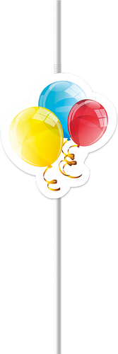 

Соломки для напитков Procos Sparkling Balloons, с декорацией, 6 шт