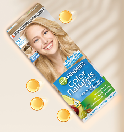 

Garnier Суперосветляющая крем-краска для волос "Color Naturals", оттенок 110, Суперосветляющий натуральный блонд 112 мл