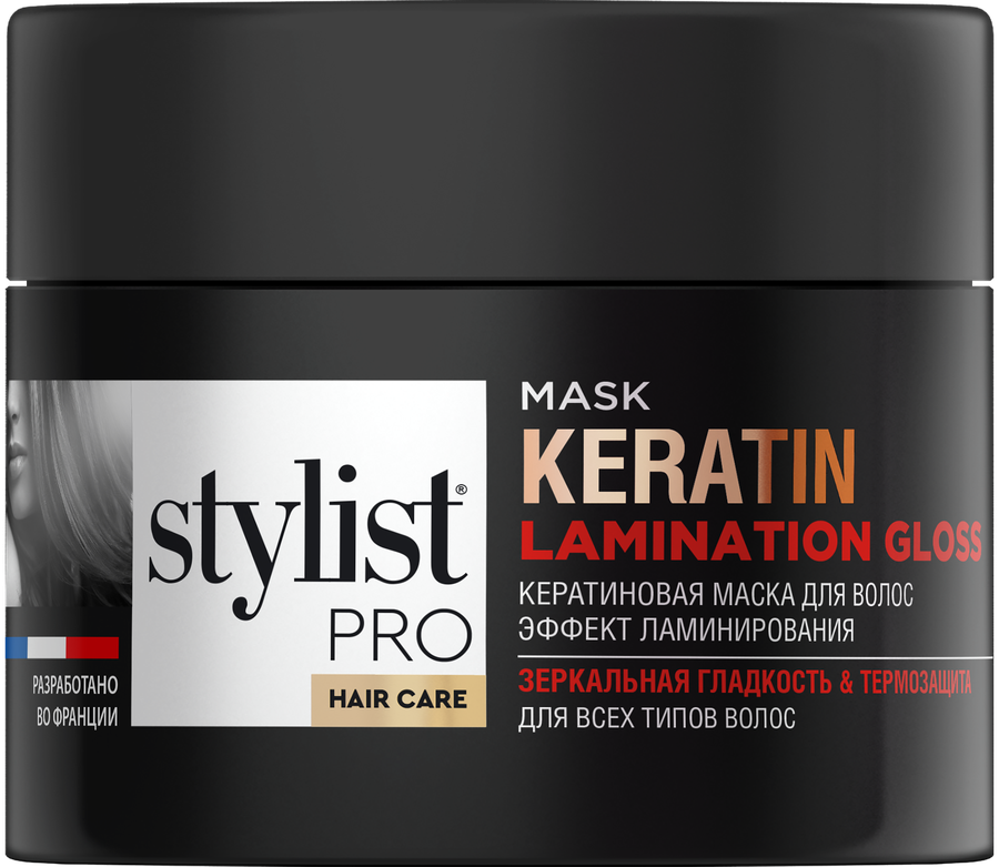

Маска для волос Stylist Pro Hair care Эффект ламинирования кератиновая 220 мл
